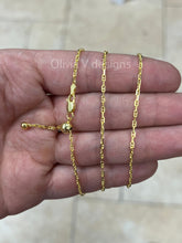 14k Yellow Gold Over 925 Sterling Silver Anchor Mariner Link Adjustable Chain Necklace 24" 2mm, 925 Sterling Silver, Anchor Chain